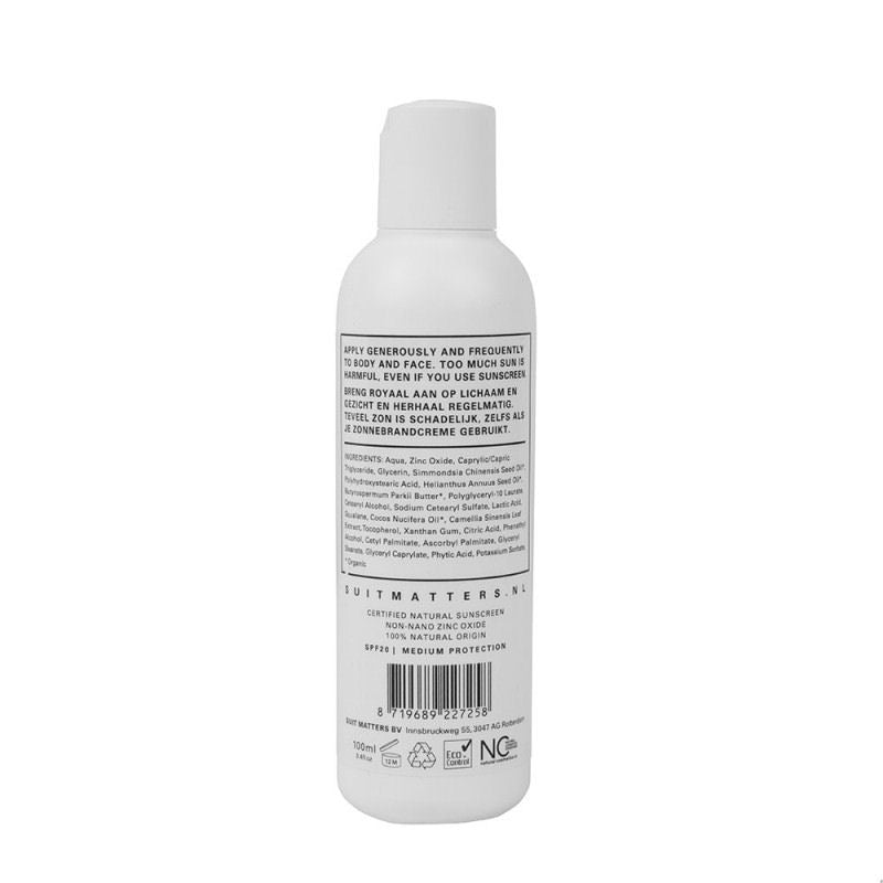 SUN 20 parfumvrij - 100ml | SUIT Matters