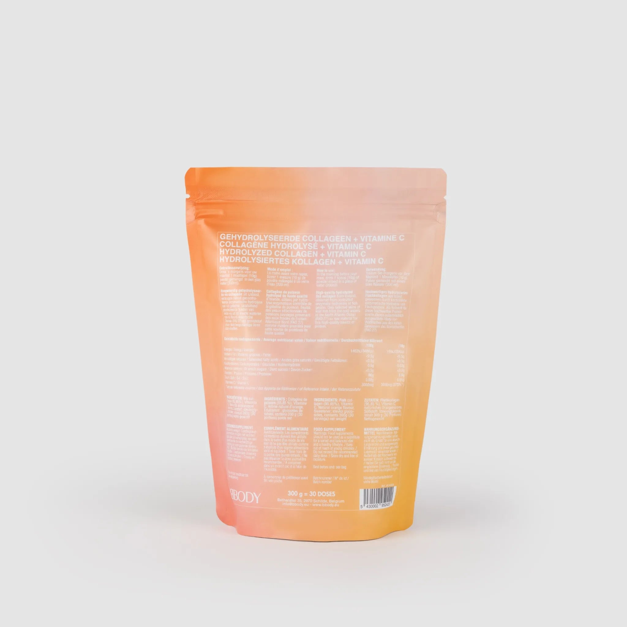 BBody – 96% Tripeptide Vis Collageen + Vitamine C – 300 g poeder